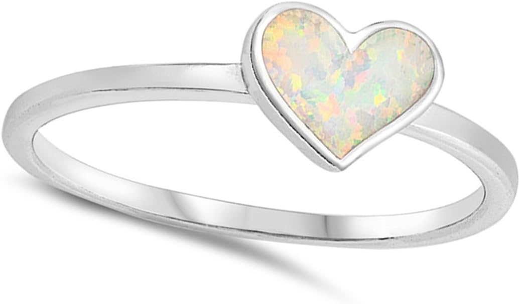 CHOOSE YOUR COLOR Sterling Silver Heart Ring