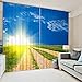 Produktbild Hailongdia 3D Blackout Fotovorhang Dreidimensionale Brücke Sonnenschein Vorhang Wohnzimmer Schlafzimmer Küchenvorhang 166 (H) X75 (B) cm X2