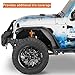 Hooke Road JL/JT Rugged Front Fender Flares for 2018-2025 Jeep Wrangler JL & Gladiator JT, 2PCS Flat Steel Fenders w/LED Turn Signal Lights