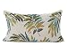 YOUR SMILE Chenille Embroidery Cotton Linen Throw Lumbar Pillow Case Cushion Cover Home Office Decorative Rectangle 12 X 20 Inches (Green Leaves)