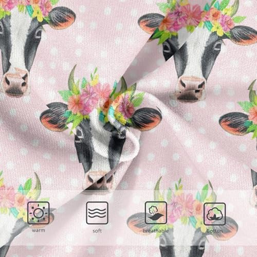Joisal Cotton Girls Underwear Toddler Cow Heads Flower Pink Panties Little Girl Fun Print Briefs Girls Undies 2t3