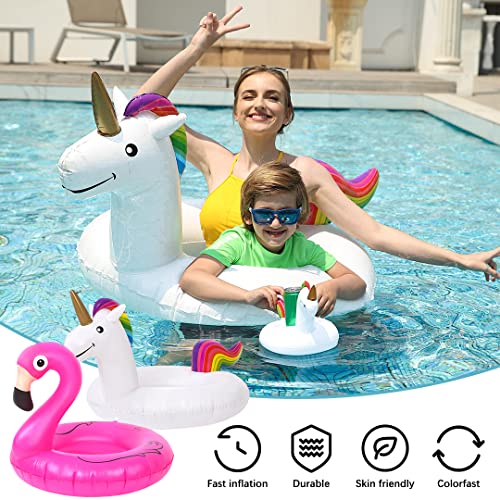 Tounature 3 Pieces Inflatable Pool Floats Swim Rings Set Include Unicorn, Flamingo, Pineapple, Swimming Ring Toys Summer Floaties For Adults Kids Summer Pool Party Water Party Supplies Accessories #TOP3
