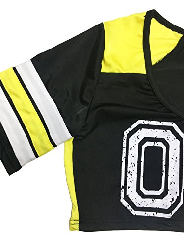 PRETTYWELL Womens Sexy Football Short Sleeve Shirt Sets Stage Uniform 8891 (Black) - Thumbnail 7