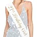 ADBetty 21st Birthday Girl Sash - 21st Birthday Sash Birthday Gifts Party Favours, Supplies and Decorations