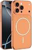 Kilifplus Apple iPhone 13 Pro Max ile Uyumlu Kılıf, İnce, Sert, MagSafe Şarj Özellikli Kamera Lens Koruyuculu, Premium M-Spark Kapak, iPhone 17 Görünümlü, Dönüştürücü Kapak - Turuncu