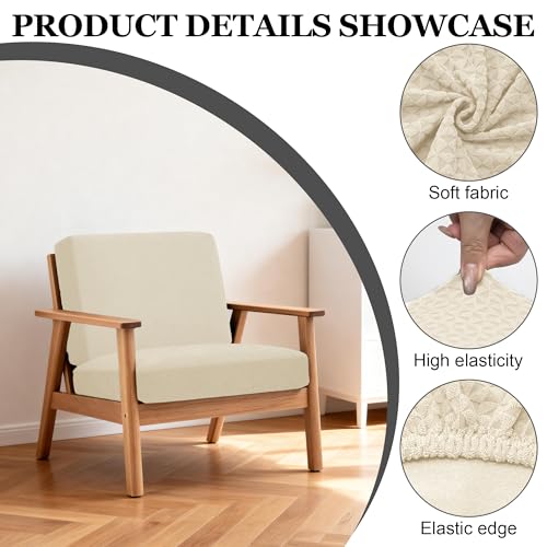 Image of BIETYONE 4Pcs Patio Stretch Cushion Covers,Outdoor Sofa Replacement Cover Slipcovers for Patio Furniture Cushion Covers, Washable Reusable Furniture Protector