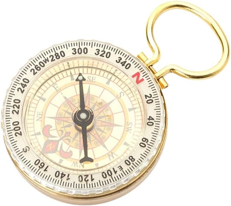 Copper Compass Pocket Watch Glow-in-The-Dark Keychain Compass Essential for Outdoor Sports