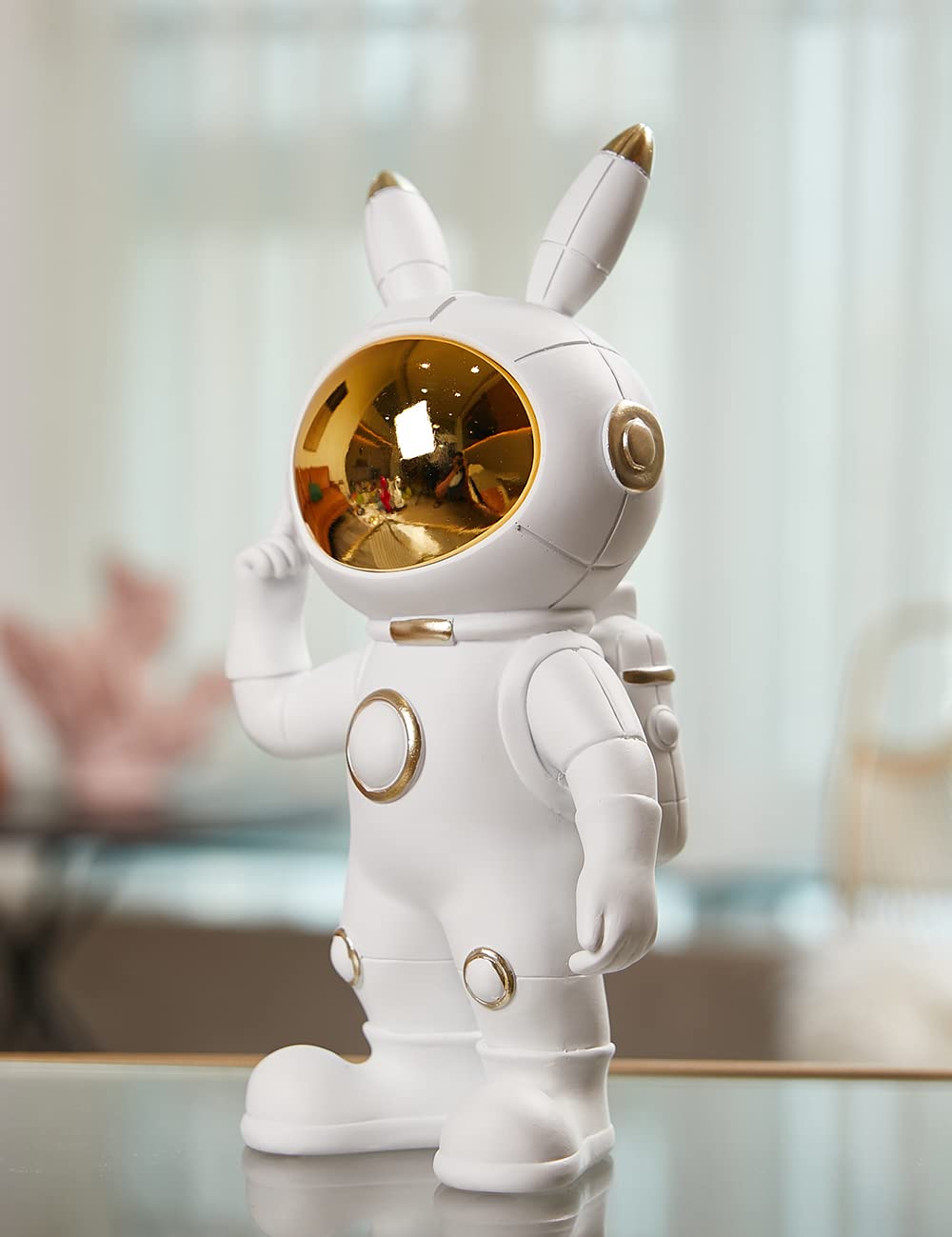 SEINHIJO Astronauta Statuetta Figurina Regali Moderna Statua Scultura Spaceman Decorazione Casa Soprammobili Ornamento Resina Arte 26cm