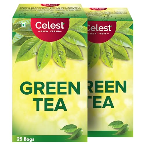 Image of Celest Green Tea | Green Tea Bags | Weight Loss | Teabags 50 pcs (25 Tea Bags - Pack of 2)