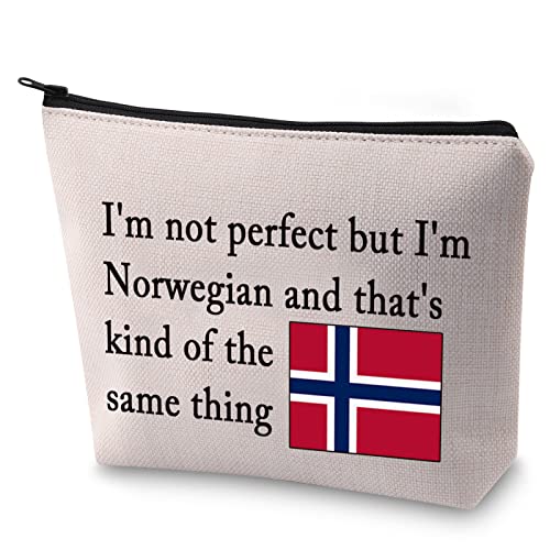 BLUPARK Norwegian Gift Norway Flag Cosmetic Bag for for Norwegian Women (I'm Norwegian)
