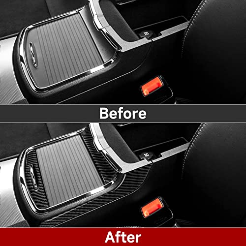 Image of Car Cup Holder Decor Cover Decals for 2011-2014 Chrysler 300 / 300C / 300S / Limited /Base Accessories Carbon Fiber Interior Stickers