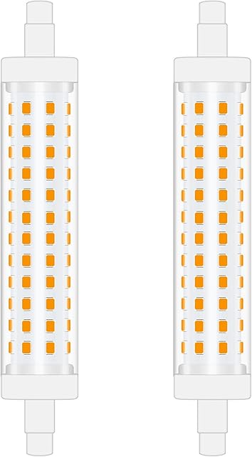 Caldarax 12W R7s LED Bulb 118mm, Warm White 3000K, 120W R7s J118 Linear Halogen Bulb Replacement, 1500LM, Non-Dimmable, Double Ended R7s Base for Ceiling Floodlight Lamp, 2 Pcs