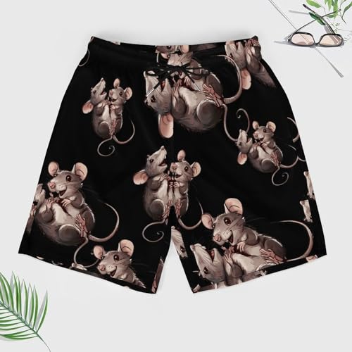 Funny Rat Men's Swim Trunks Quick Dry Board Shorts Swim Shorts Swimwear with Compression Liner3