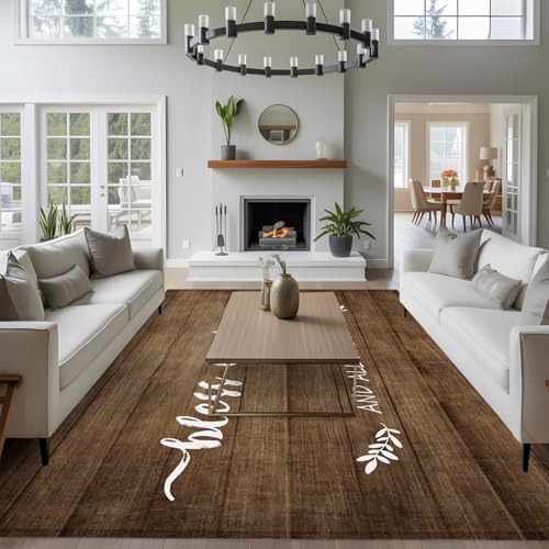 9x12 Bless Our Area Rug for Living Room Bedroom, Machine