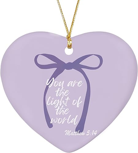 Miniatura 11 de Adorno de lazo azul coquette, adornos de corazón de lazo a rayas azules para decoraciones de fiesta de árbol de Navidad, adornos colgantes