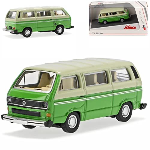 Volkwagen T3 B Bus Personen Transporter Grün mit Beige 1979-1992 H0 1/87 Schuco Modell Auto mit individiuellem Wunschkennzeichen