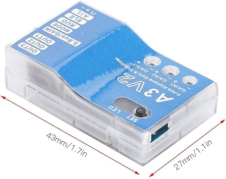 Jadeshay RC Flight Controller, F50A 3 Axle Gyro A3 V2 Flight Controller Stabilizer System with Four Flight Modes for RC Fixed Wing Airplane Enthusiasts
