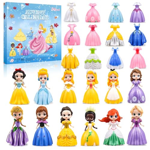 Princess Advent Calendar 2026 Girls Princess Deformation Toys 24 Days Christmas Countdown Calendar Creative Xmas Gifts for Kids Teens