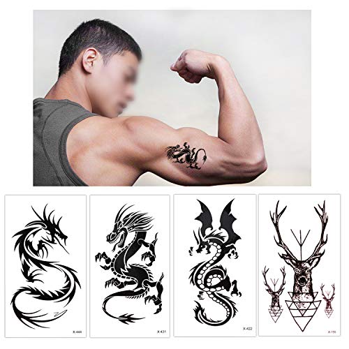 Temporäre Tattoos Konsait 18 Blätter – Tattoo Set für Körpergestaltung