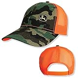  JOHN DEERE Gorra de camuflaje con malla naranja.