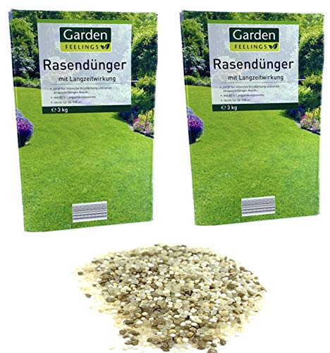 Preisvergleich Produktbild Garden Feelings Rasendünger Langzeitwirkung Rasen Dünger 2x3 Kg für ca. 260qm