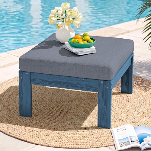 Image of SERWALL HDPE Outdoor Ottoman with Cushions