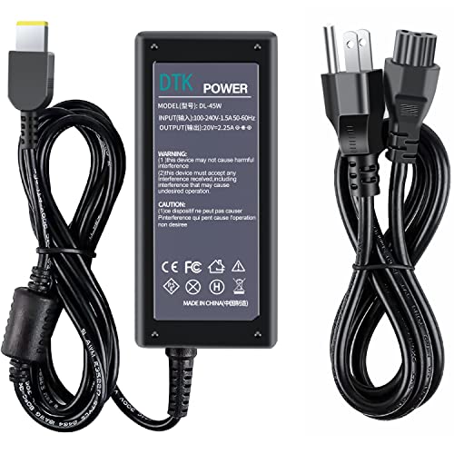 Dtk 65W 20V 3.25A Laptop Charger for Lenovo Thinkpad T460 T470 T470S T430 T440 T440S T440P T450 T460S T540P T560 E440 E450 E550 E560 G50 G50-45 Adapter Power Supply Cord Plug