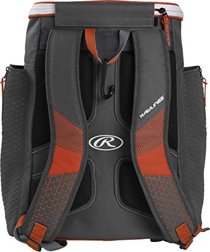 Rawlings Impulse Baseball & Fastpitch Softball Equipment Batpack Backpack Bag, Burnt Orange, Large #TOP1