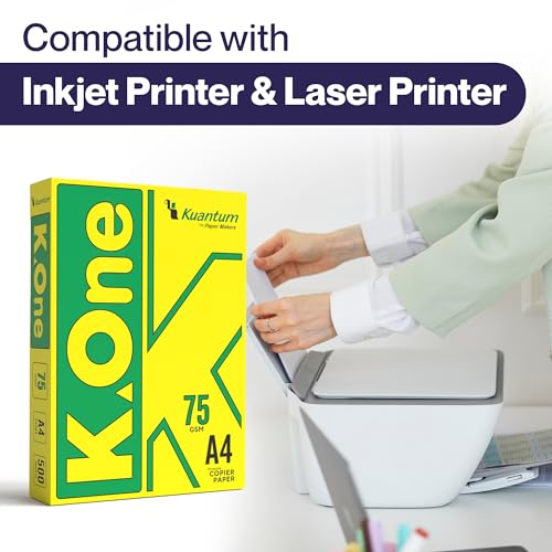 Image of K-One A4 Copier Paper, 75 GSM, 500 Sheets per Ream (Pack Of 8)