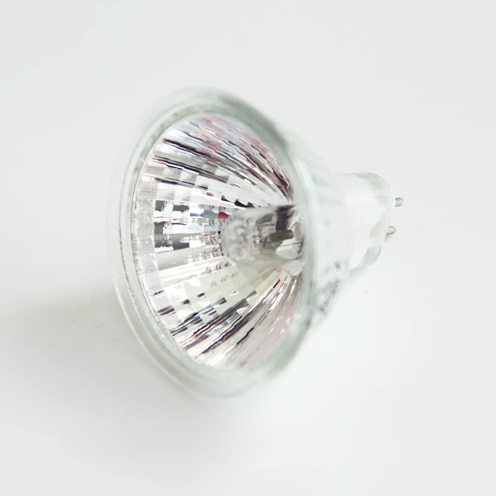 10-Pack EXZ 50W 12V Halogen Lamp MR16 Narrow Flood GU5.3 Open Face (No Front Glass)