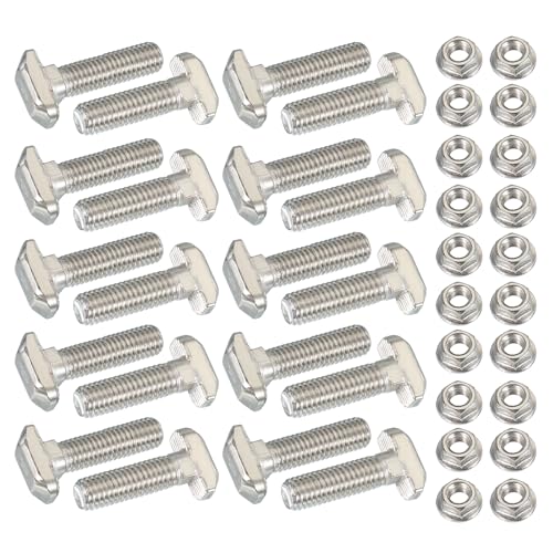 Tornillos M8 x 28 mm PATIKIL con tuercas en T para perfil de aluminio serie 40