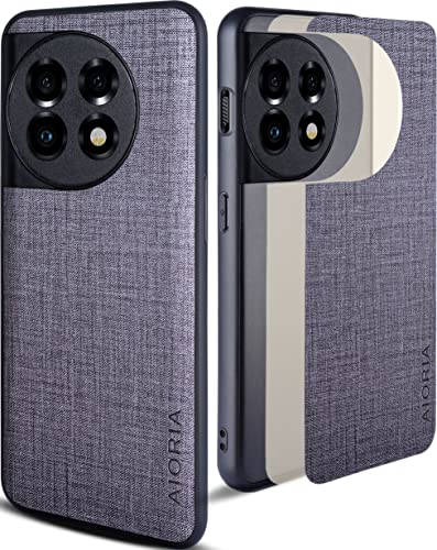 Aioria �P�[�X �݊��� Oneplus 11 �P�[�X ���n�p�^�[�����U�[�����ɕی쏃�F�X�}�z�P�[�X 5G (Gray)