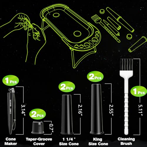 SafeDelux Foldable Metal Tray Set - 8.5\'\' x 3.8\'\', with Loader, Machine, Stand, Brush, Funnel & Packer, Compatible with King Size & 1 1/4 Papers, On-The-Go Travel Accessories (Green) - Thumbnail 5