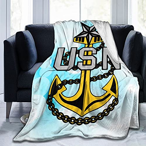 U.S. Navy Senior Chief Blanket Ultra-Soft Micro Fleece Blanket,Light Plush Bed Art Blanket Home Bedding Living Room Throw Blankets for Bed Sofa Couch