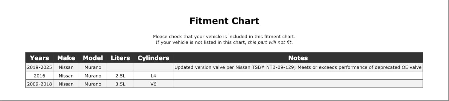 Vapor Canister Vent Solenoid Compatible With Nissan Murano 2025 2024 2023 2022 2021 2020 2019 2018 2017 2016 2015 2014 2013 2012 2011 2010 2009 P-3957086