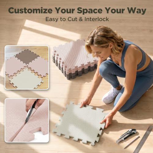 Image of AIRHOP 18 PCS Gym Floor Mat, EVA Foam Puzzle Gym Mat, High-Density Interlocking Foam Floor Tiles for Home Gym, Play Workout Garage Kitchen Flooring 12.6 inchx12.6 inchx0.4 inch