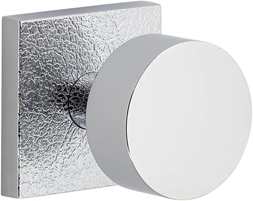 Viaggio Quadrato - Rosetón de piel con perilla de latón Circolo en cromo brillante, diestro