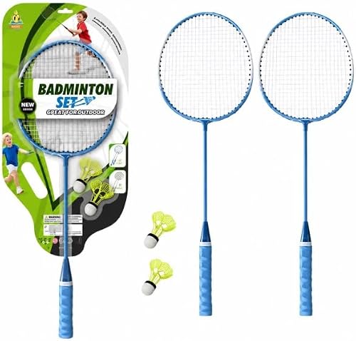 SM Badminton Set with 2 Rackets and 2 Shuttlecocks, Blue PLEASE NOTE, Next Day Delivery Is Only Available From 4 Orders And Above