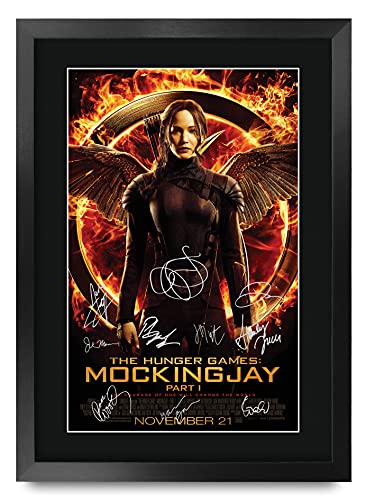 HWC Trading The Hunger Games 3 Mockingjay Part 1 Jennifer Lawrence 16 x 12 inch Framed Gifts Printed Poster Signed Autograph Picture for Movie Memorabilia Fans - 16" x 12" Framed