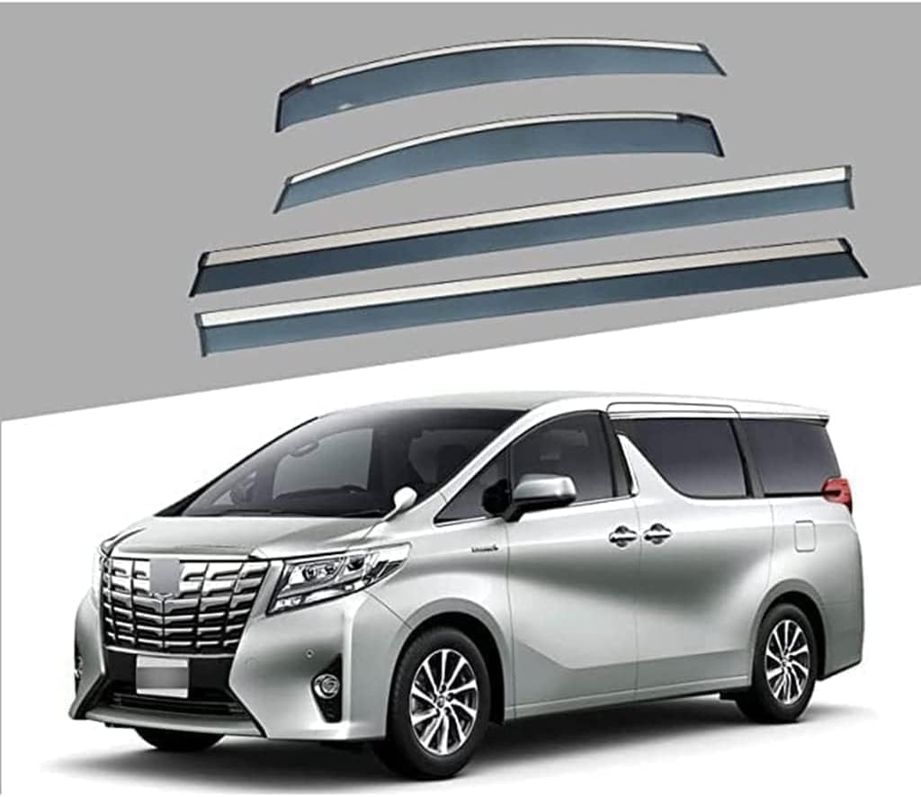 YoQIK 4PC Car Side Window Wind Deflectors for Toyota Alphard/Vellfire 2015-2022,Rooftop Rain Eyebrow Weathershields Sun Visor Wind Guard Awnings Cover Accessories