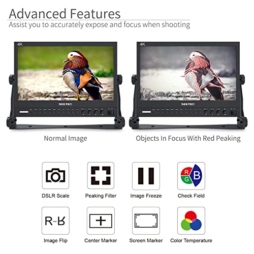 Image of P133-9HSD 13.3 Inch Pro SDI Broadcast Monitor Professional LCD Director Studio Production Monitoring IPS Screen Full HD 1920x1080 Aluminum Design with 3G-SDI 4K HDMI AV YPbPr