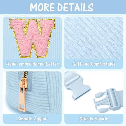Image of Gitus Birthday Gifts for 10 11 12 13 14 15 16 Year Old Girls Personalized Gifts for Women Initial Fanny Pack Crossbody Bag Belt Bag Cute Preppy Stuff for Teen Girls Teenage Girl Gifts (Icing Blue-W)