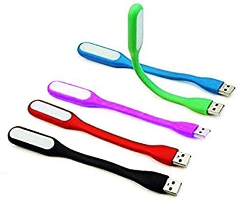 6 Pieces Mini USB LED Light Adjust Angle/Bendable Portable Flexible for Power Bank PC Laptop Notebook Computer Keyboard Outdoor Energy Saving Gift Night Book Reading Lamp (Multicolor)