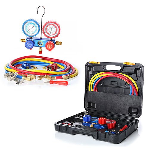 Melko Monteurhilfe 2- Wege Klimaanlage R134a R22 R12 R502 Gauge Set + Koffer Manometer