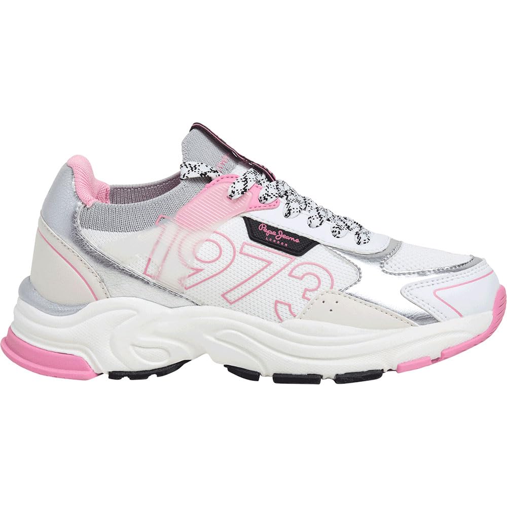 Pepe Jeans Girls Blanc Trainers Mave Knit