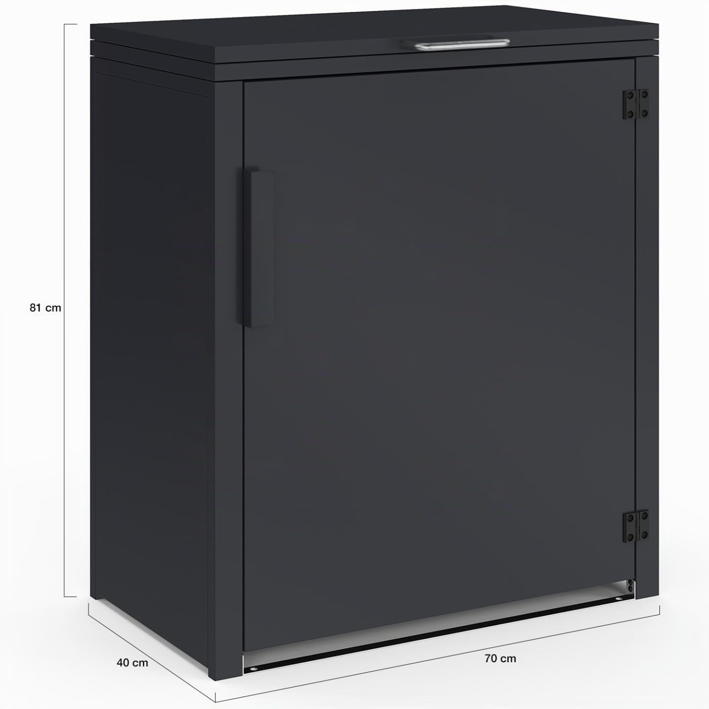 IDMarket - Armoire de Jardin en métal Gris Anthracite 70 x 40 x 80 cm