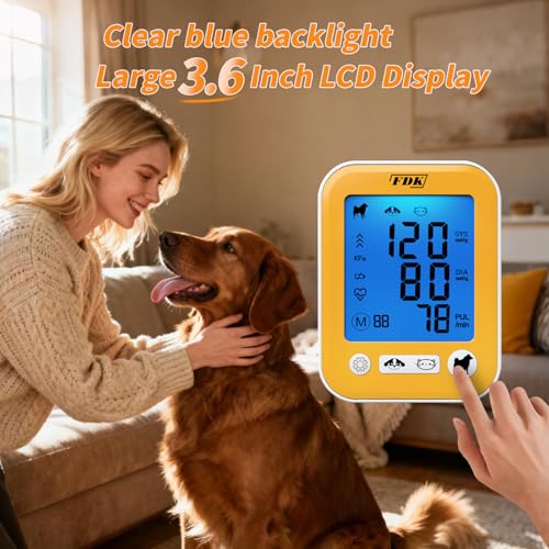 Image of FDK Veterinary Blood Pressure Monitor for Pet Dog and Cat, Animal Automatic Digital BP Machine with Large LCD Screen Backlight 3 Cuffs 270 Data Memory Silent