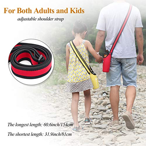 VIVAGLORY hundetrinkflasche & wasserflaschenhalter mit Schultergurt-Kombi, Hunde Trinkflasche & Wasserflaschenhalter für Unterwegs, Trinkflasche Edelstahl mit Wasserflaschenträger, 750ml, Rot