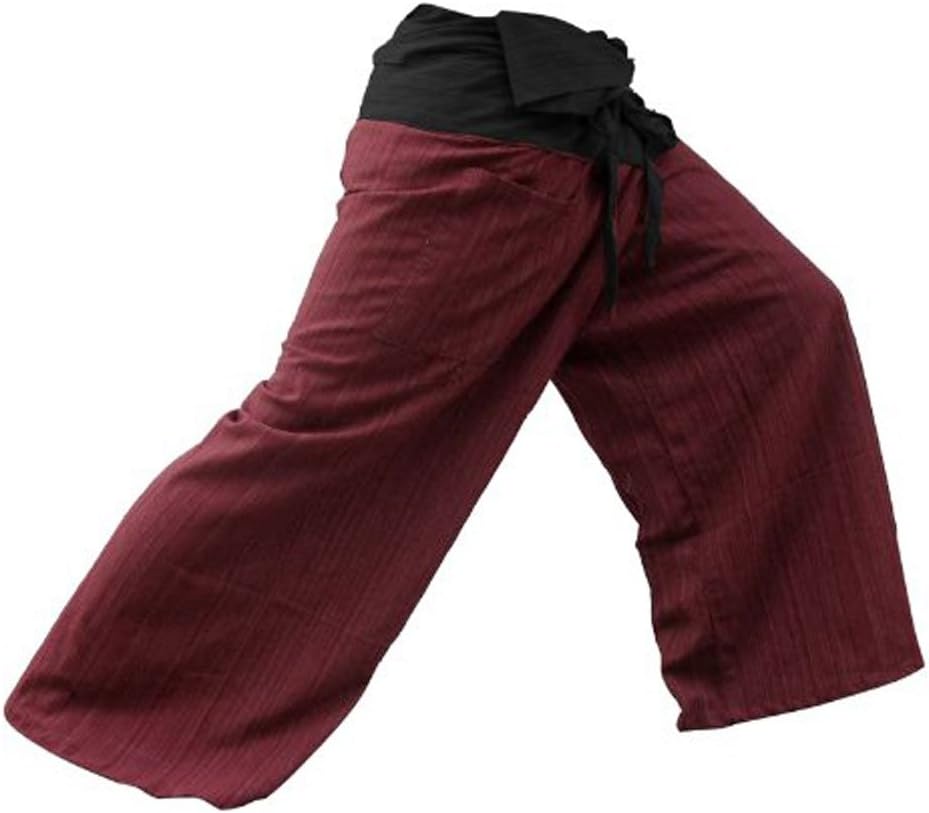 2 Tone Thai Fisherman Pants Yoga Trousers Free Size Cotton Gray and Charcoal