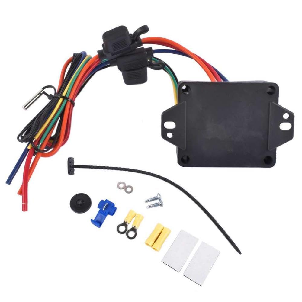 AP03 0444 Kit de Interruptor de Controlador de Ventiladores de radiador Digital Compatible con Sistemas de 12 V y 24 V Control de Velocidad de Ventilador Ajustable para enfriamiento del radiador